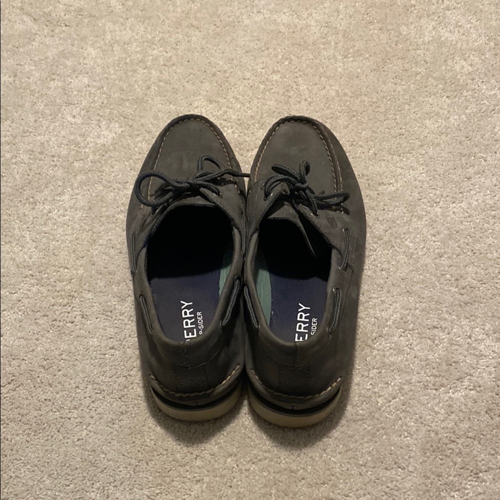 Sperry Black Boat Shoes Moccasin-Style Lace-Up - Picture 4 of 5